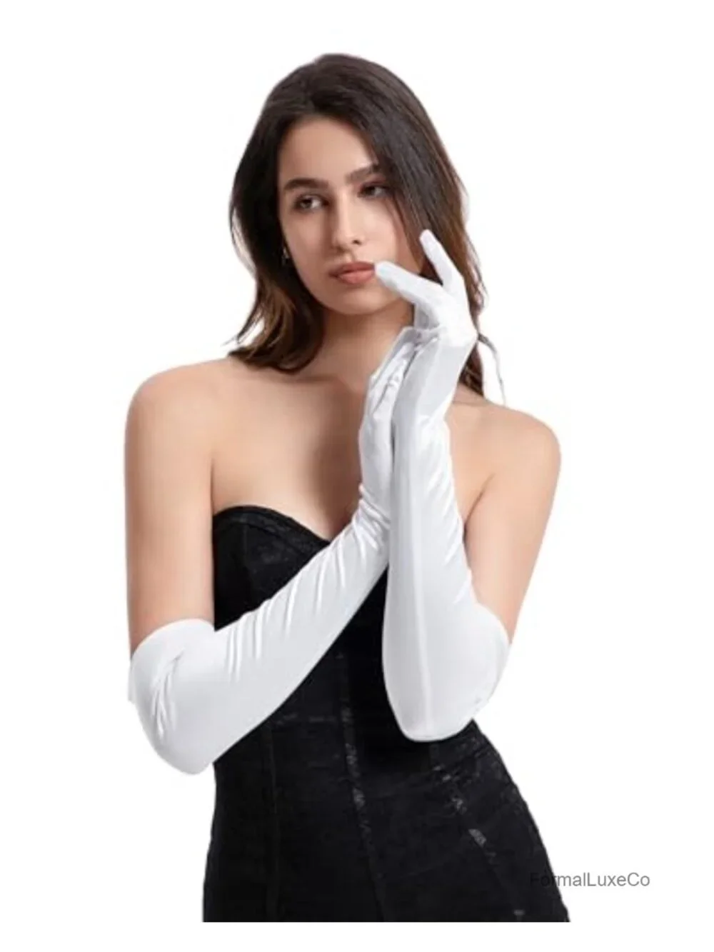 Women's Satin Opera Gloves Elbow Length Bridal Evening Gloves